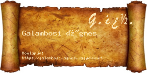 Galambosi Ágnes névjegykártya